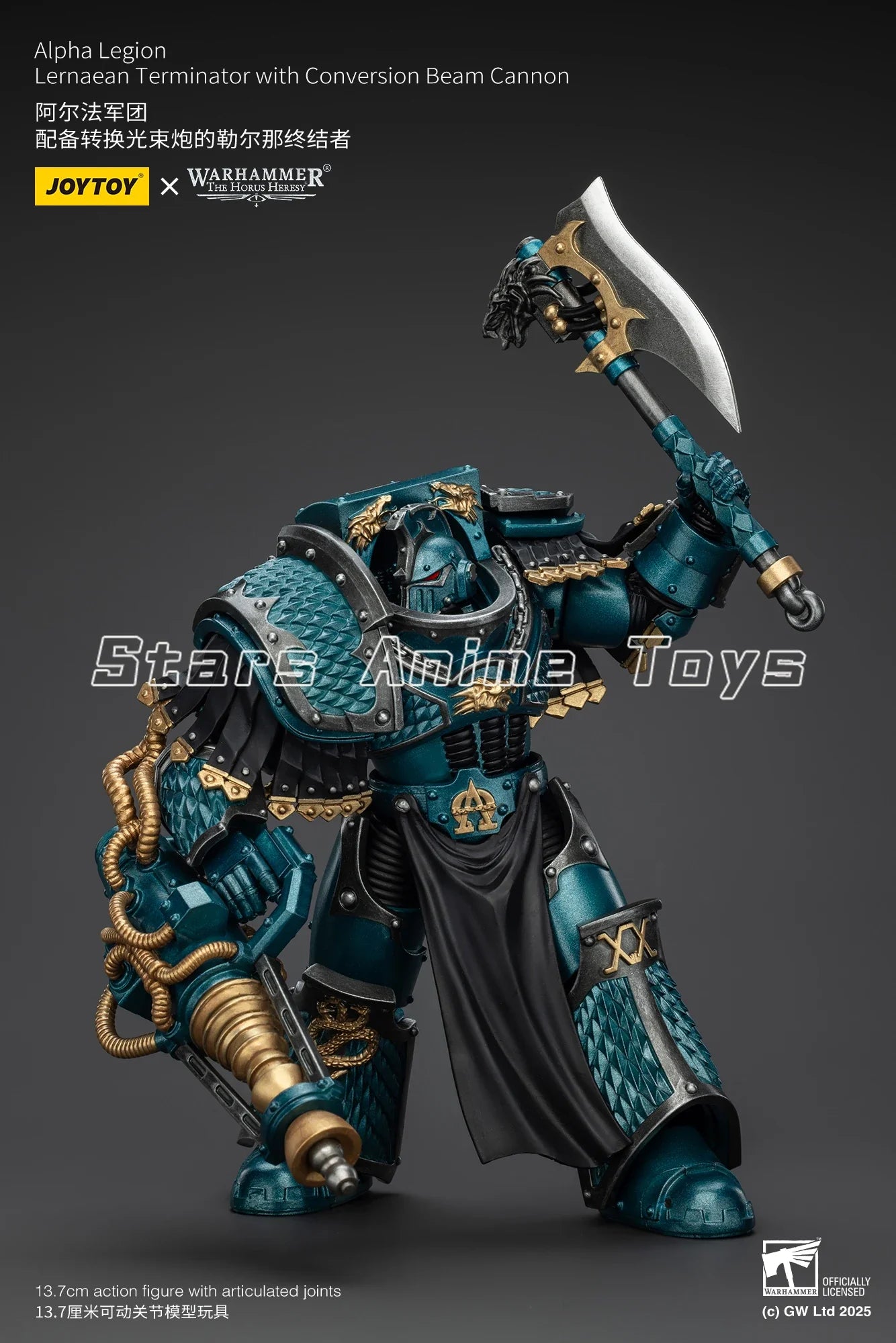 JOYTOY 1/18 Action Figure Warhammer The Horus Heresy Alpha Legion Lernaean Terminator with Conversion Beam Cannon Toy