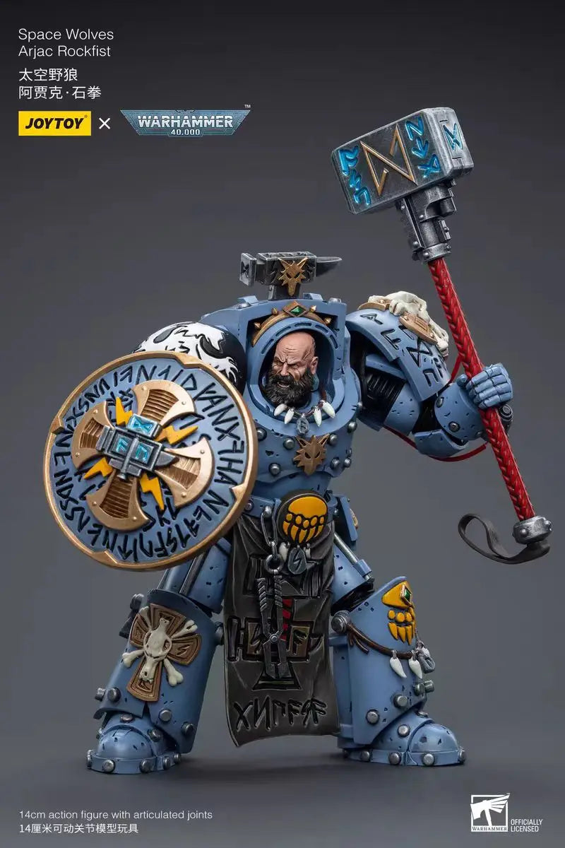 【In Stock】JOYTOY Warhammer 40K Space Wolves Arjac Rockfist 1/18 Action Figures Models Toys Collection