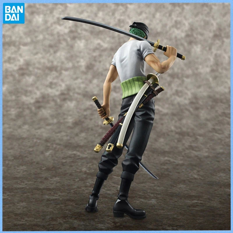 Bandai Genuine MegaHouse ONE PIECE Roronoa Zoro Tenth anniversary Anime figure Movable toy Anime Peripheral Doll for Collectors