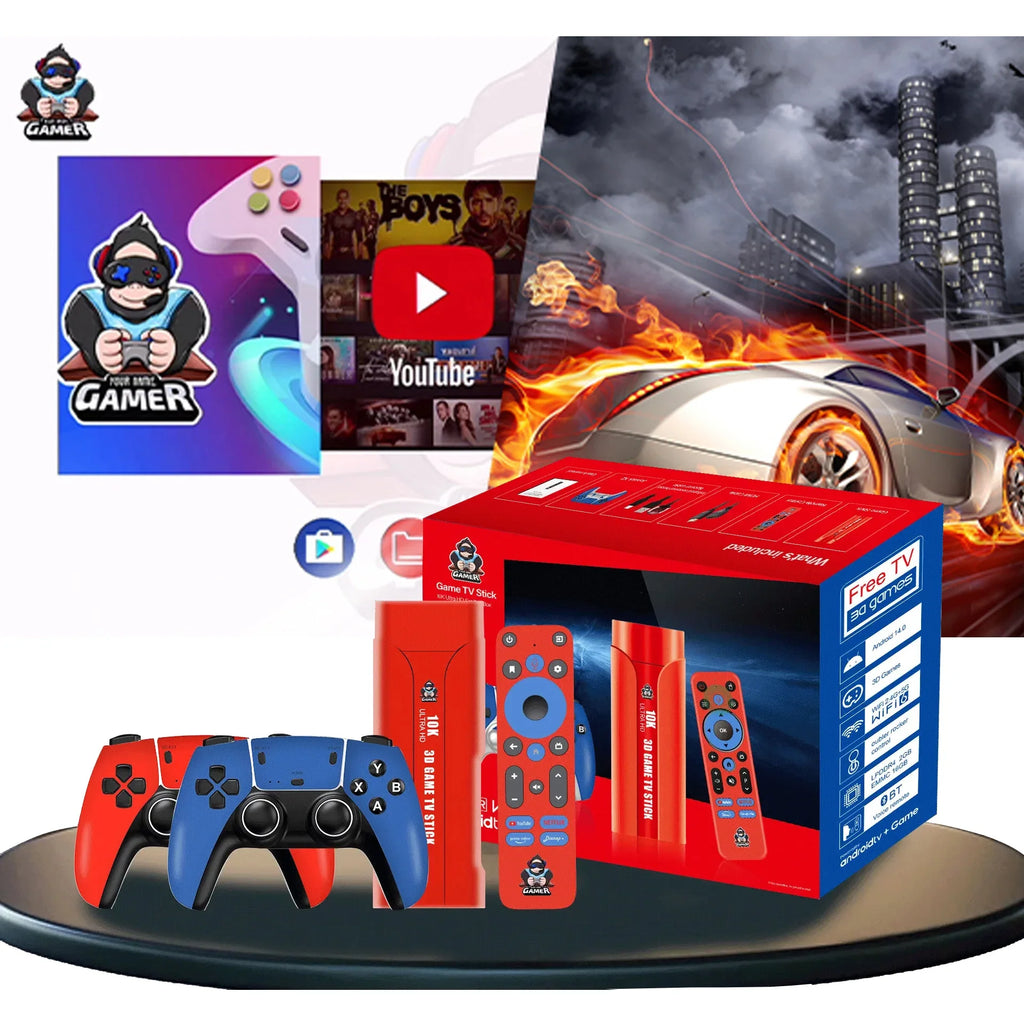Dual System TV Game Stick G1 3D Retro Video Games Console Android 13.0 28000+games 64G 10K HDR Home Player Wifi TV Children Gift