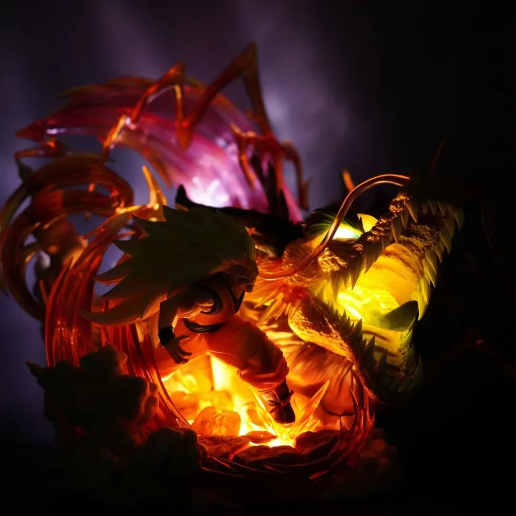 50cm Dragon Ball Dragon Fist Son Goku Anime Figures PVC Super Saiyan Can Glow Peripheral Collect Desktop Ornaments Gift Toys Kid