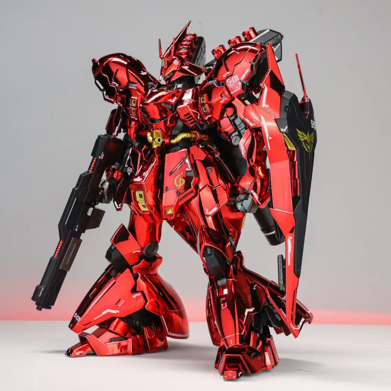 STAR Model RG 1/144 MSN-04 Sazabi Mirror Electroplating red Ver.Assembly Model Kits Anime Action Figure  Plastic Robot toys