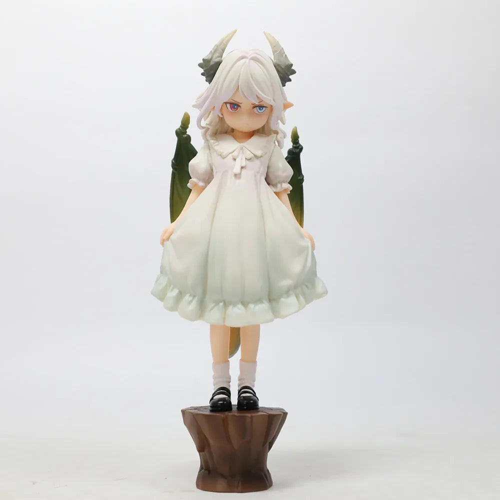 18.8cm Angry Dragon Girl White Standing Pose Anime Figure Model Statue