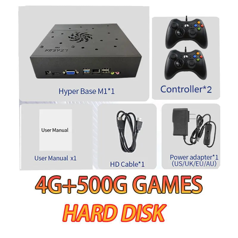 I3-3110M Retro Game Console X8 Play On TV 2T HDD Batocera+Windows 70000+Games For Wii PS2 N64 PSP GameCube N64 Wireless handle