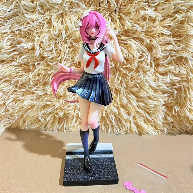 Elysia school uniform standing style cartoon character statue-pink sweetheart design, lovely collection model