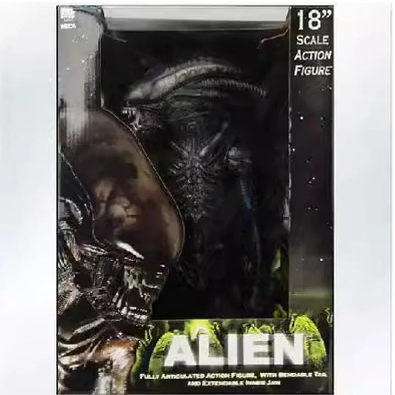 New 18inch Alien Horror Halloween 1979 transparent skull Warrior alien battle reverse alien movable doll model figurine desktop