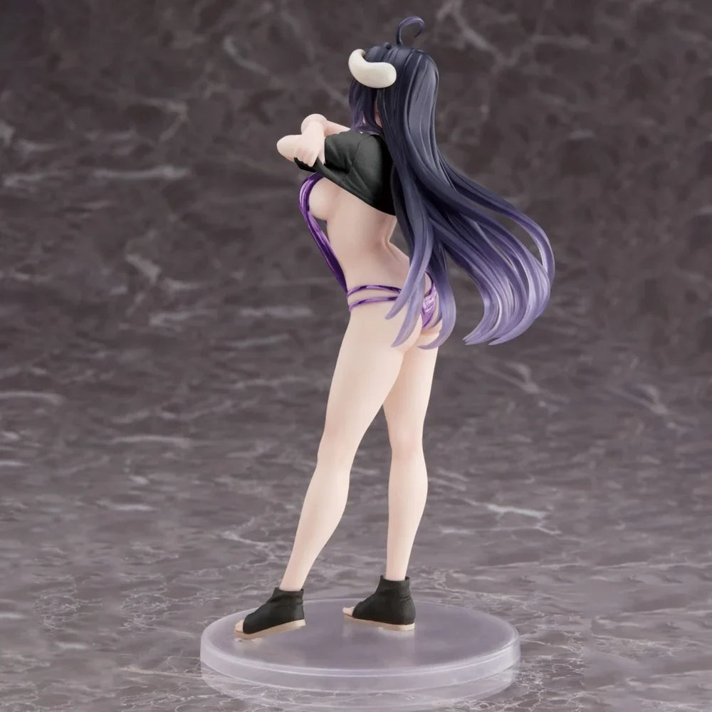 In Stock TAITO Original Genuine Anime Overlord IV Albedo Coreful Figure T-shirt Swimsuit Ver Renewal 18cm Collections Model Toys
