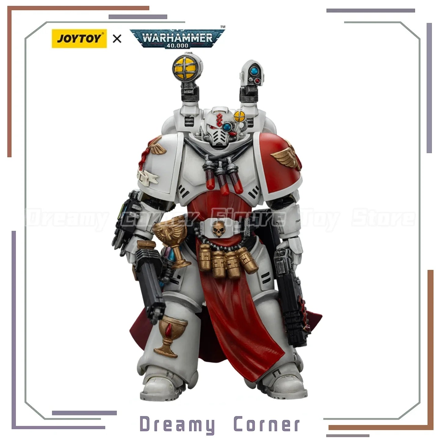 【In stock】JOYTOY Warhammer 40K Blood Angels Sanguinary Priest with Heavy Bolt Pistol Chainsword and narthecium 1/18 Figure