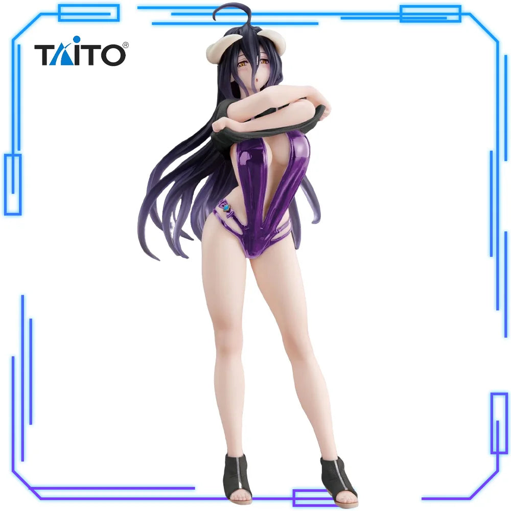 In Stock TAITO Original Genuine Anime Overlord IV Albedo Coreful Figure T-shirt Swimsuit Ver Renewal 18cm Collections Model Toys