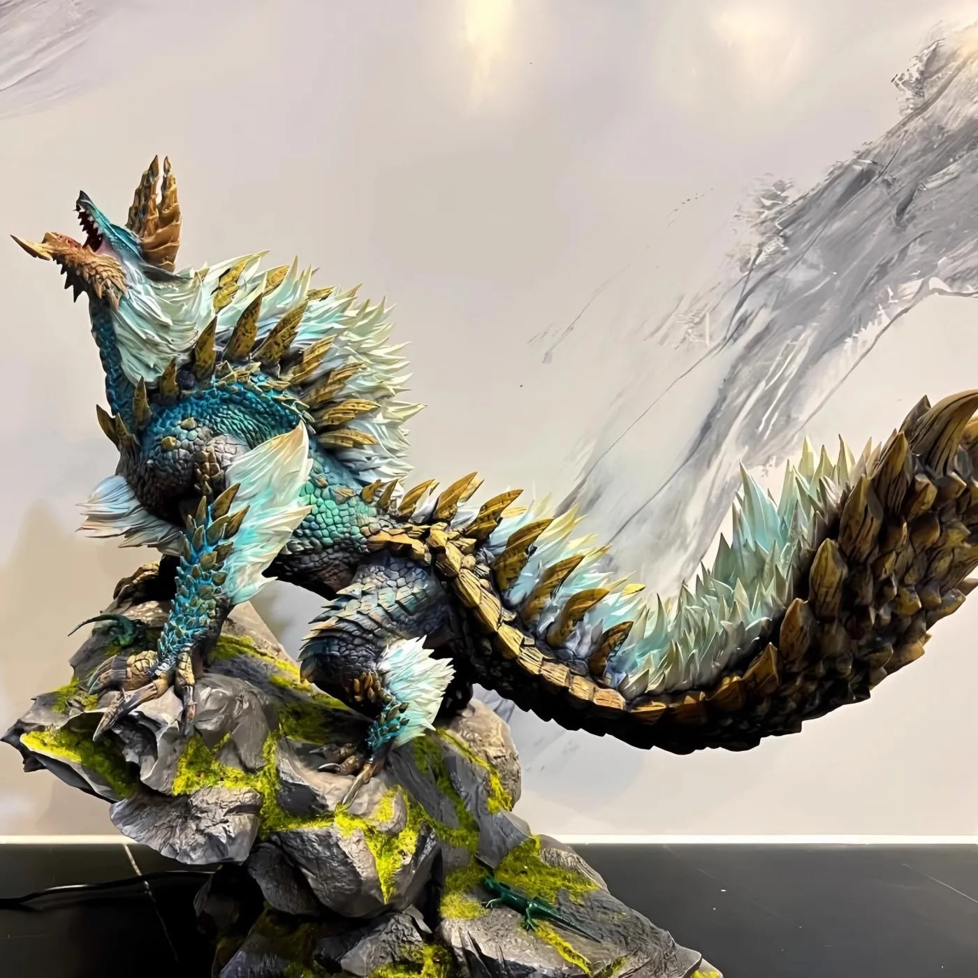 28cm Monster Hunter World Zinogre game Figure Model Statue Boys Collection Desktop Decoration Ornament lights Toys gifts