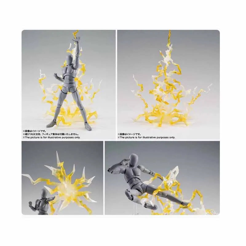 Bandai Original SHF EFFECT THUNDER GREEN  YEIIOW VER attachment Action Figure Toys For Boys /Girls /Kids /Christmas Gift