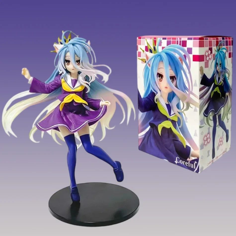 Anime NGNL No Game No Life White " 18.5CM Shiro PVC Model Action Figures Model Collection Ornament Toy Holiday Gif In stock Hot