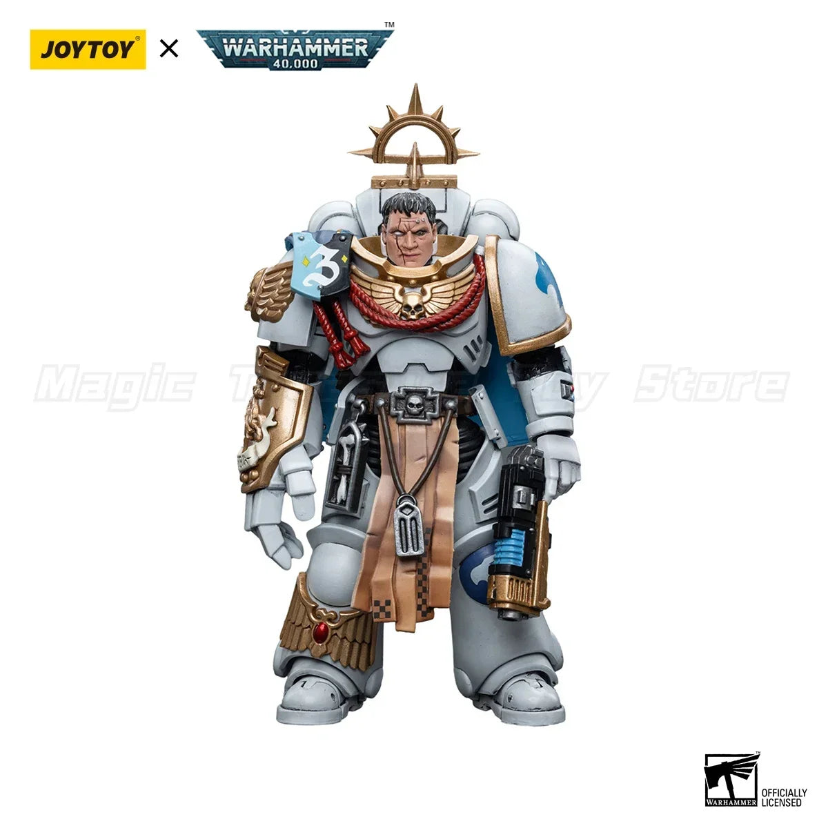 【MT】JOYTOY 1/18 Action Figure Warhammer 40K Space Marines White Consuls Captain Messinius Model Toy Gift