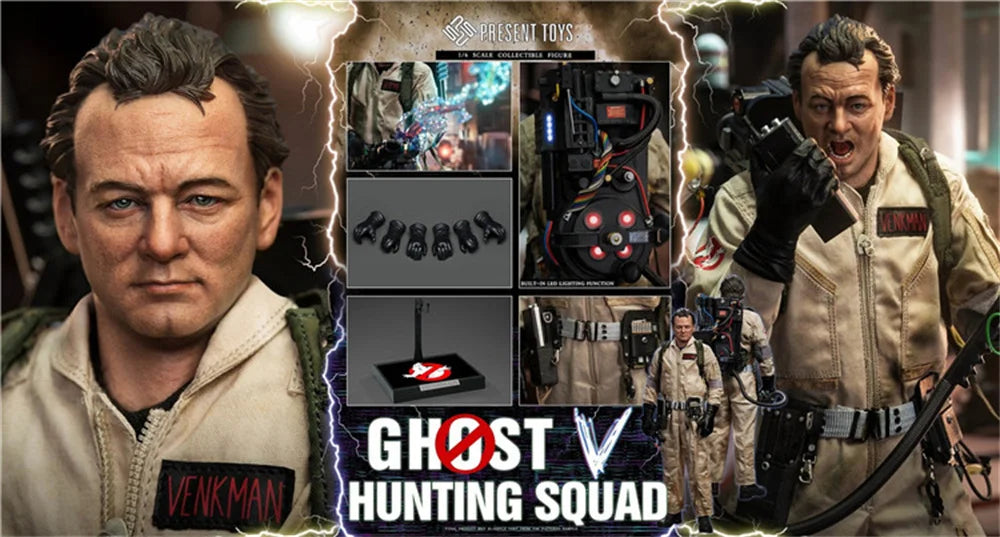 PRESENT TOYS PT-sp57 PT-sp58 1/6 Scale Ghost Hunting Team Zeddemore Venkman Full Set for 12'' Action Figure Model Toys