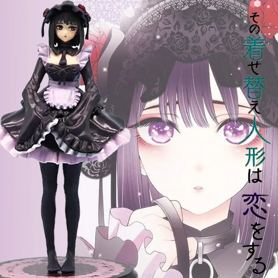 My Dress-Up Darling Two Anime Figure Standing And Sitting Black Maid Outfit Kitagawa Marin Action Figure Collection Model Toys
