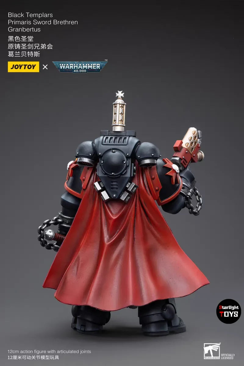 JOYTOY 1/18 Action Figure Black Templars Primaris Sword Brethren Granbertus Toy Model Gift