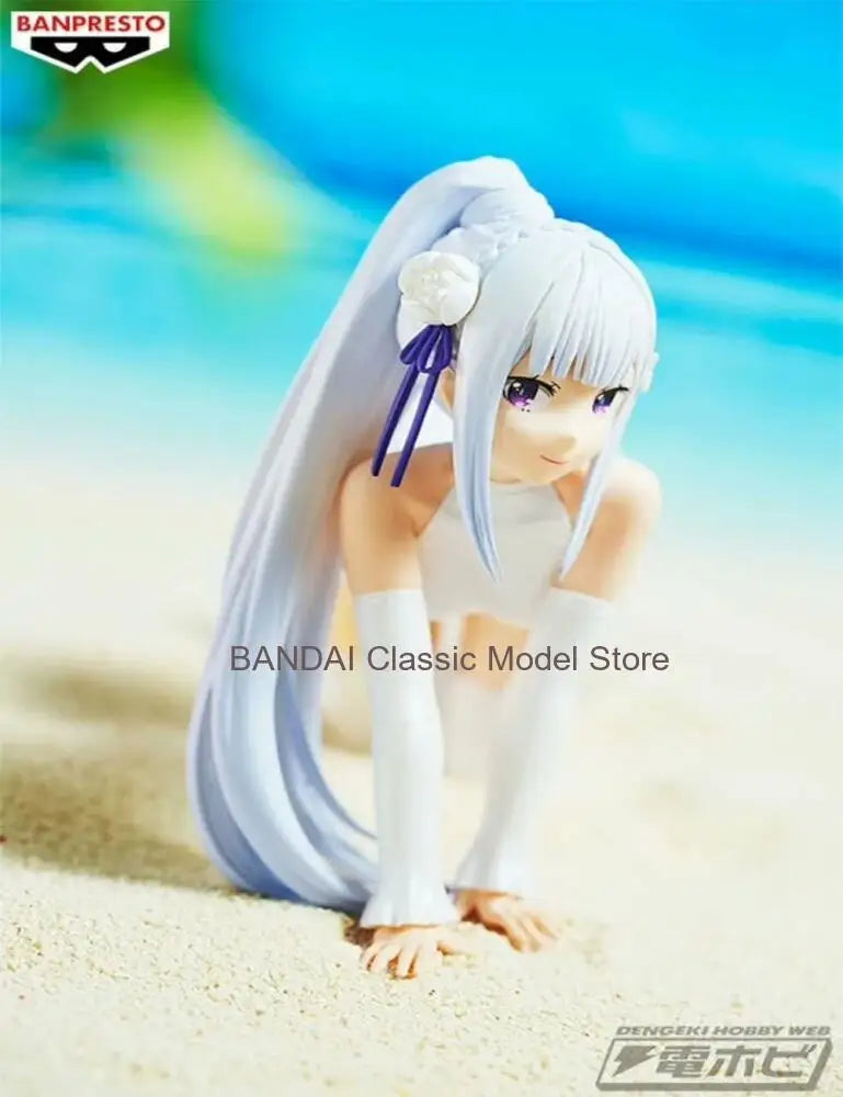 In Stock Original Banpresto Re: Zero Starting Life In Another World 13Cm Emilia Anime Model Figures Boxed Toys Gift Genuine