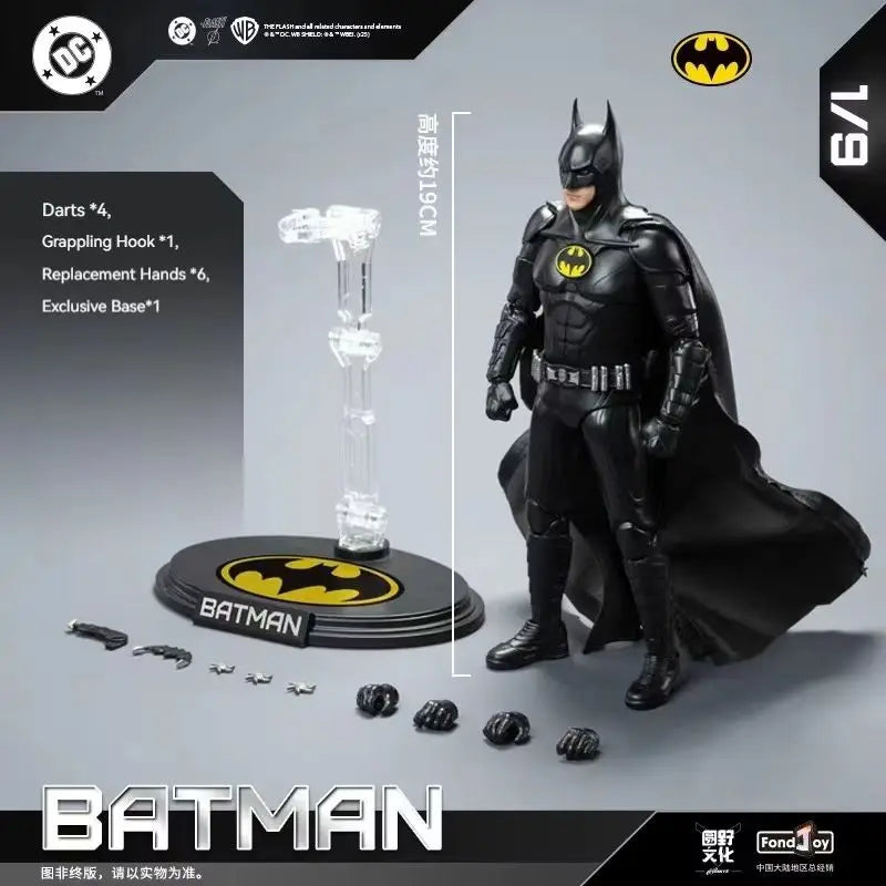 Fondjoy 1/9 2023 Keaton Batman Action Figure Collectible Trendy Toy Statue Desktop Ornament Doll Model Kit Boy Fans Gift