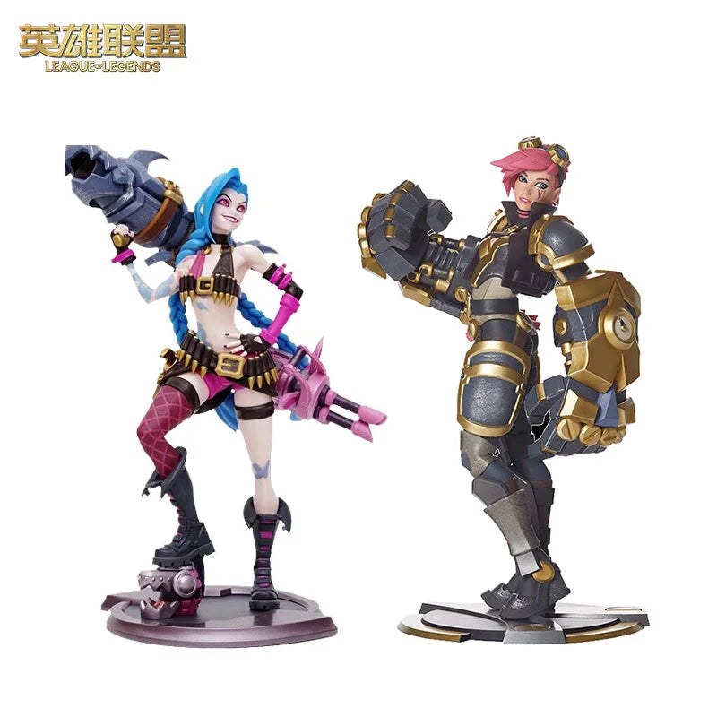 Original League Of Legends Crazy Girl Jinx Sculptural Model Game Peripheral Vi Collection Model Decor Statue Gift