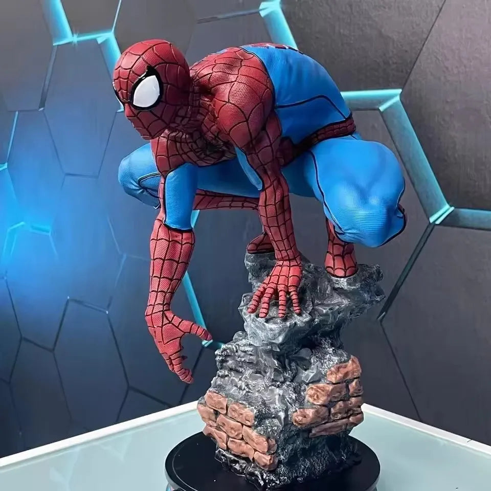 Marvel Spider-Man Figure 1/4 Scale Collectible Resin Statue - Spiderman Iron Man Mk6 Captain America Shield Action Figure Gift