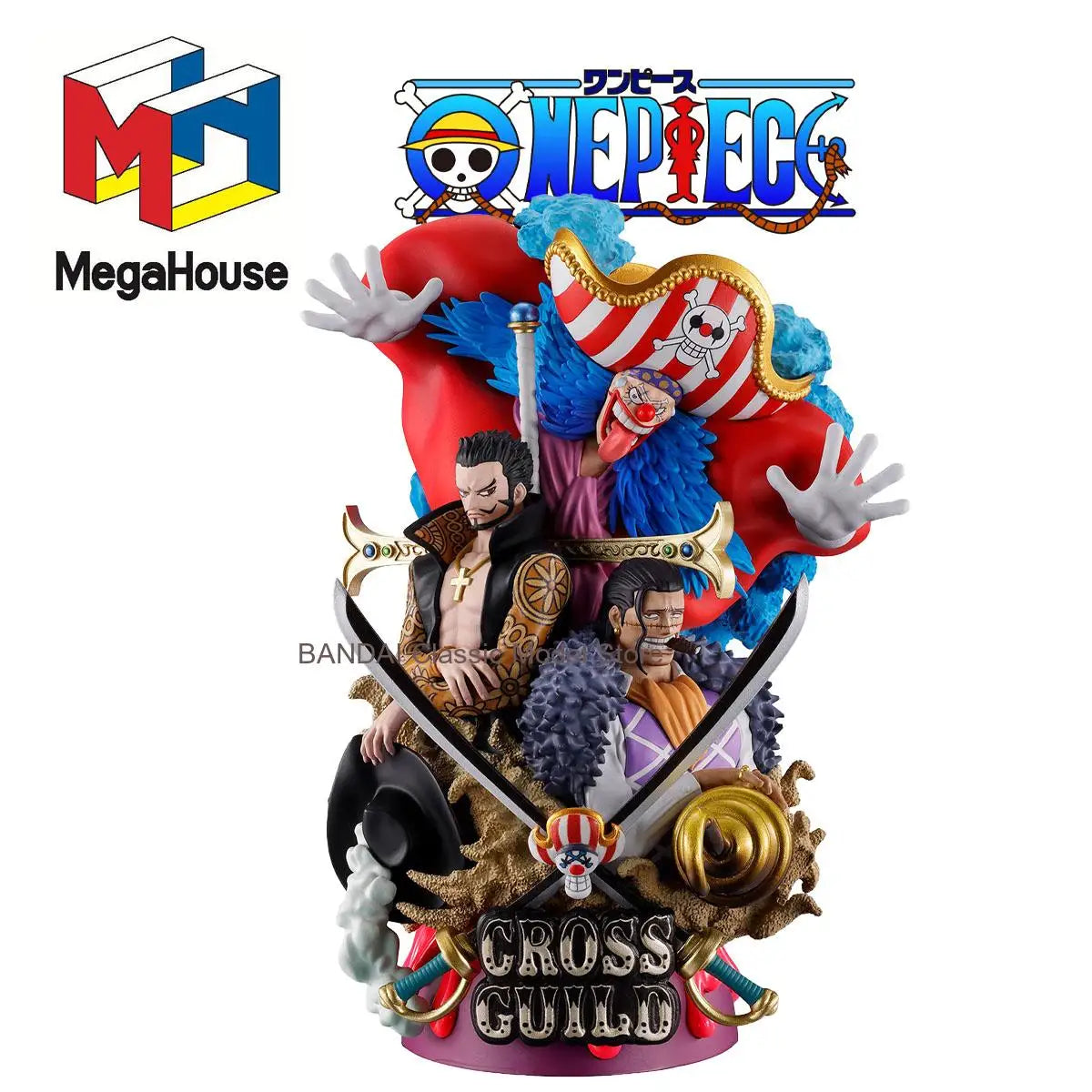 MegaHouse Original DX LOGBOX ONE PIECE Re Birth 03 Anime Figur Buggy Sir Crocodile Dracule Mihawk Actionfigur Spielzeug Kindergeschenke