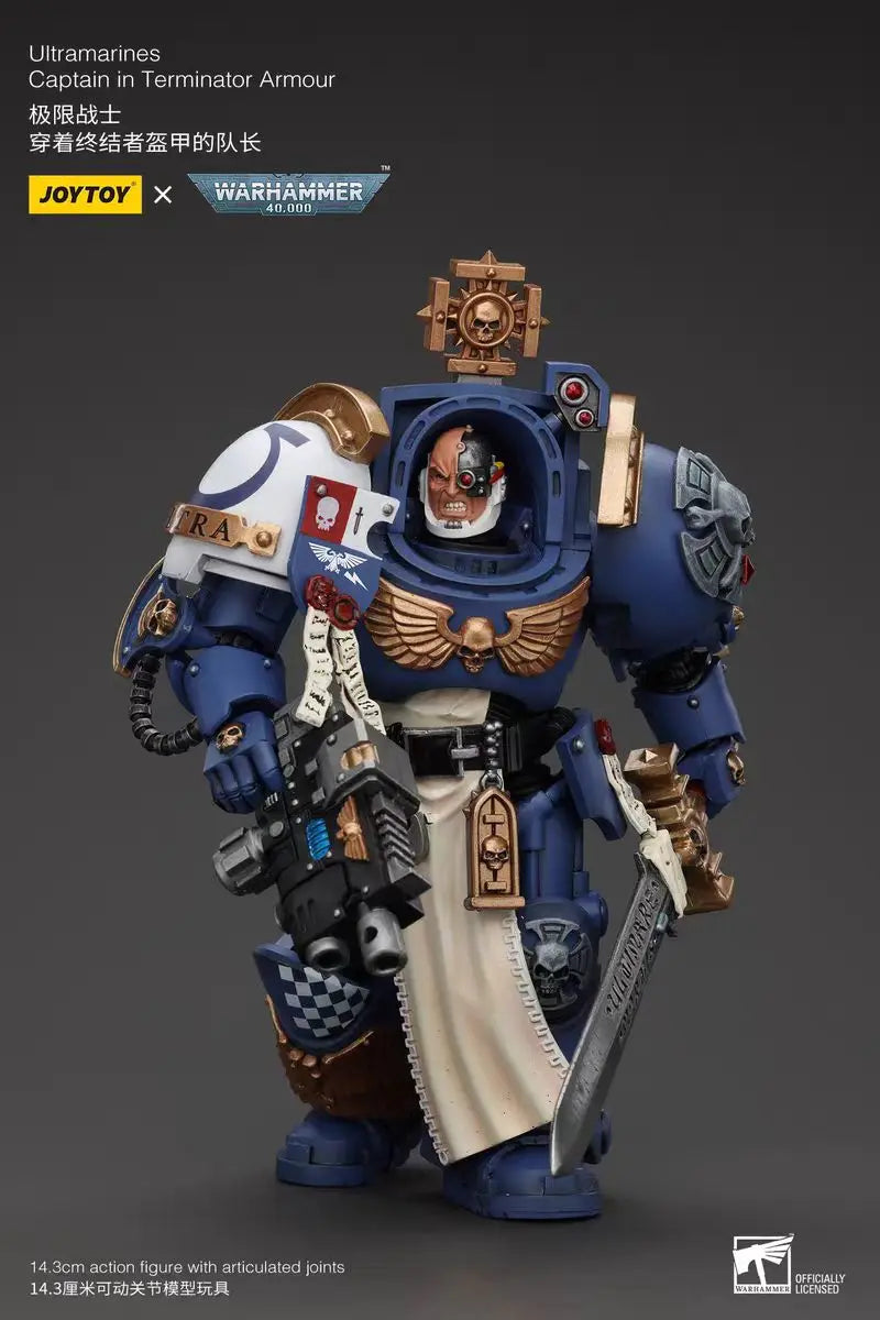 【In Stock】JOYTOY Warhammer 40K Ultramarines Captain in Terminator Armour 1/18 Action Figures Models Toys