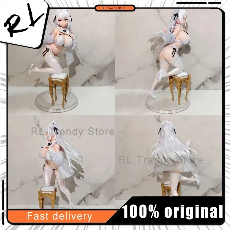 26cm Anime Girl Chair Kneeling Pose Action Figure Model Statue for Desktop Decoration Collectible Robot Toy