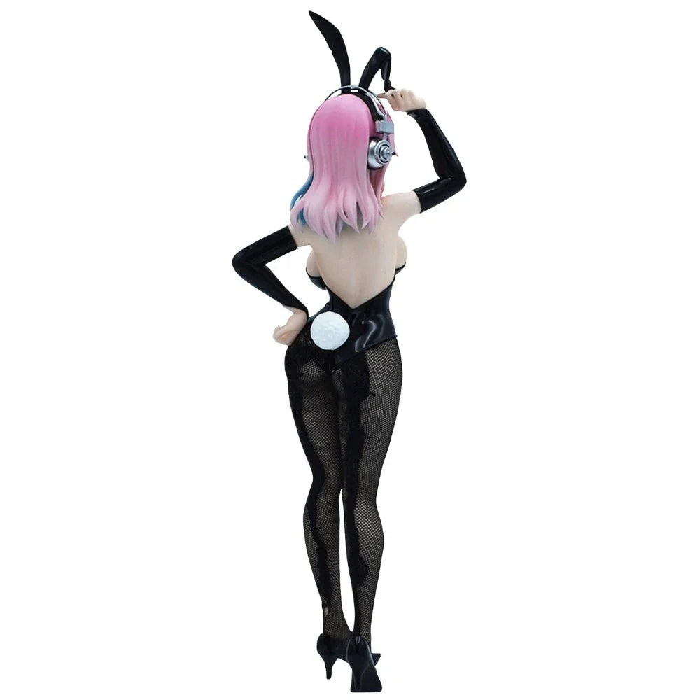 In Stock FuRyu Original Genuine SoniComi Super Sonico BiCute Bunnies Figure Black 28cm Sexy Collections Model Toy Figures Gift