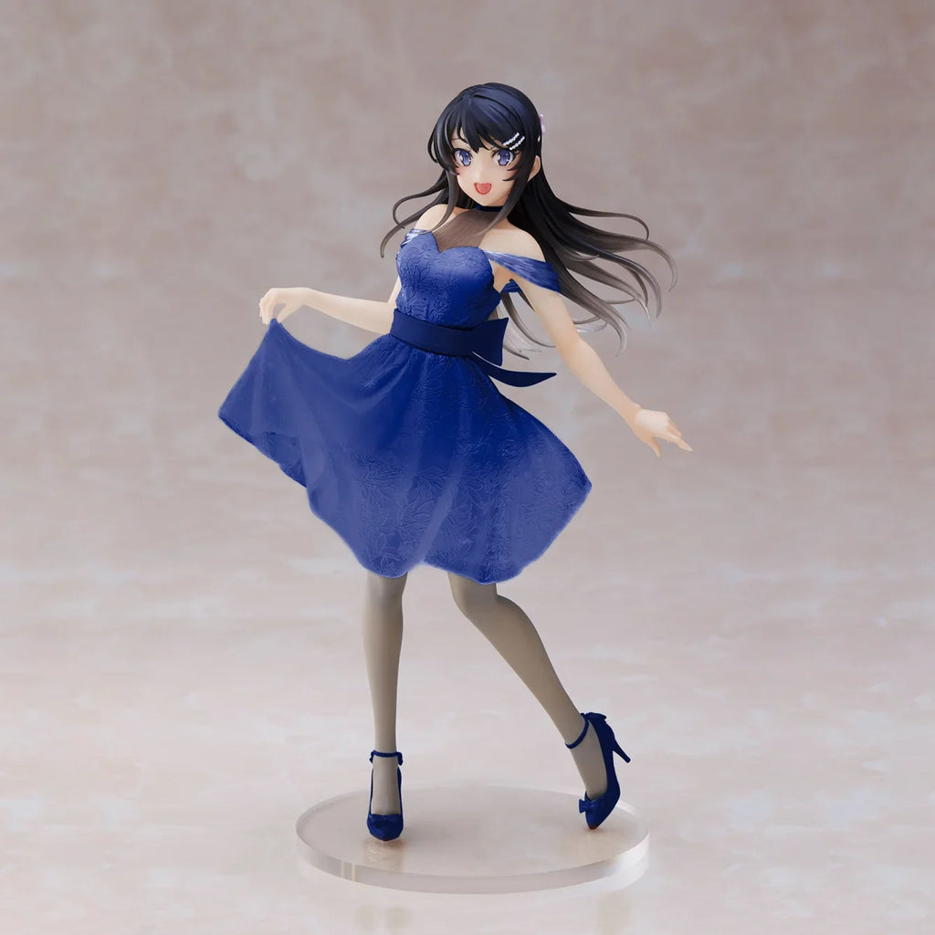Sakurajima Mai Blue dress beautiful girl anime statue figure ornaments small gifts room decorations
