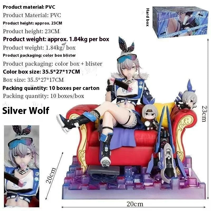 Game Honkai Star Rail Figure Peripheral Studio Hanser Silver Wolf Figurine Collection Gk Apex Innovation Figure Anime Pvc Statue
