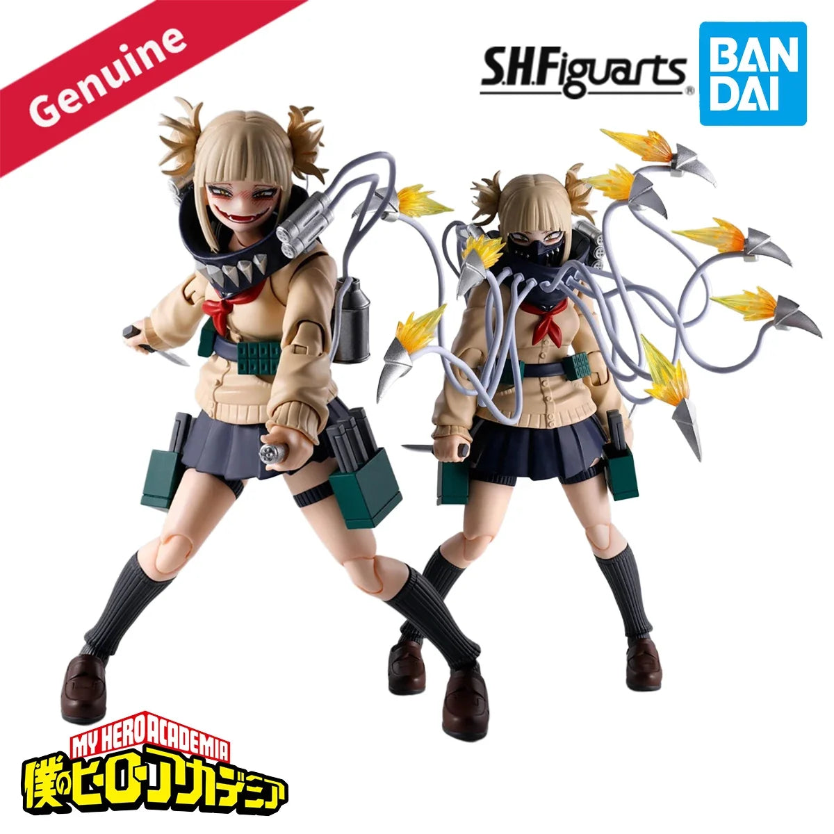 Original Genuine BANDAI Action/Dolls S.H.Figuarts Boku No Hero Academia Toga Himiko H=130mm Anime Action Model Figure Toy Gift