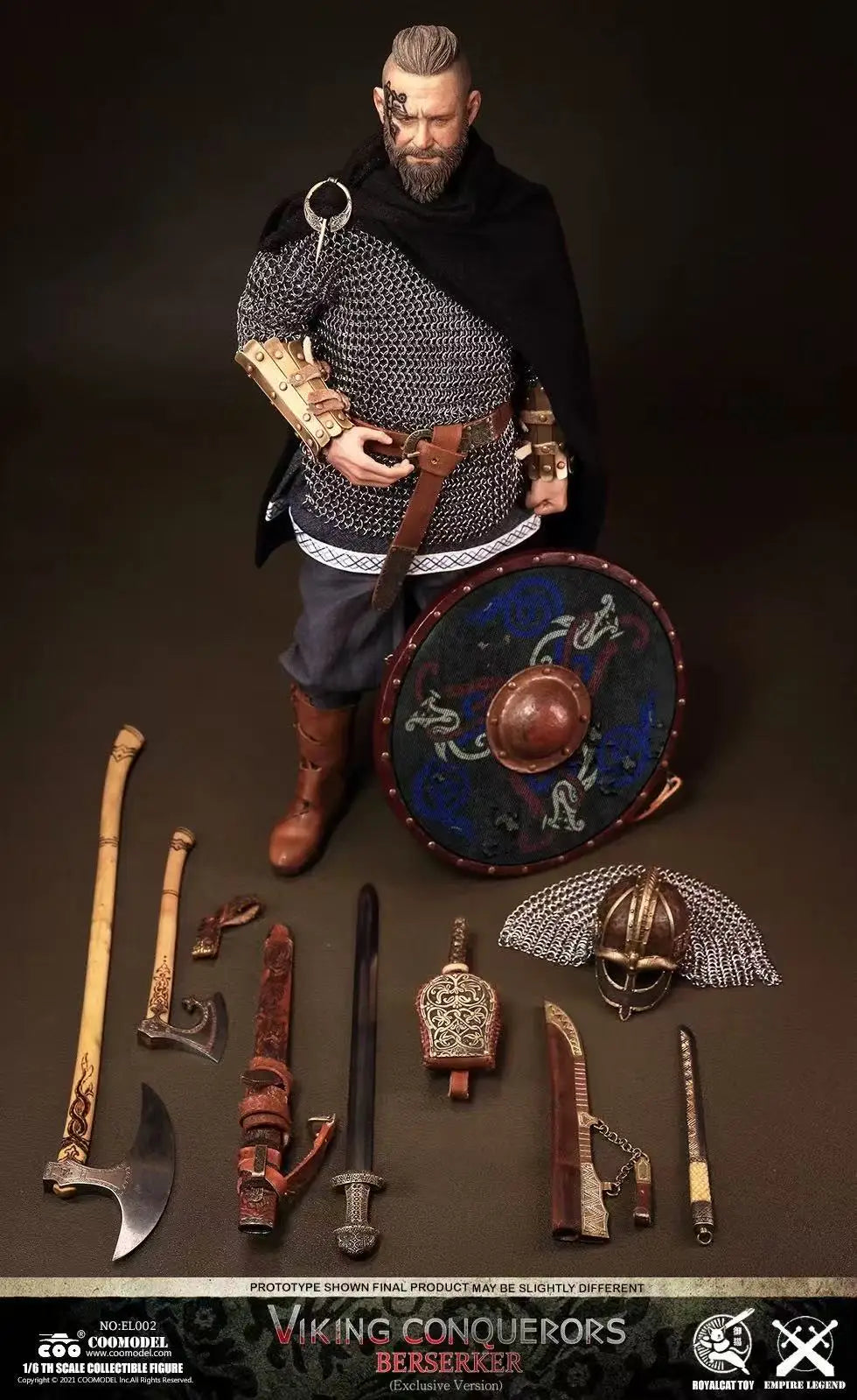 【In Stock】Original COOMODEL SERIES OF EMPIRES NO EL002 VIKING CONQUERORS BERSERKER 1/6 Action Figure Ornament Gift