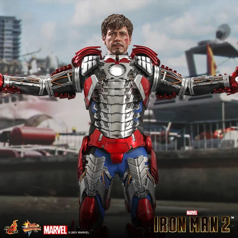 Original Hottoys Iron Man 2 Tony Stark MARK5 Armor MMS599 MMS600 1:6 Anime Action Figures Toys Gift Model Collector Hobby Doll