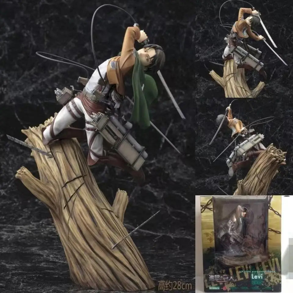 Attack On Titan Levi Ackerman Renewal 1/8 Model Anime Figure Trunk Battle Ornament Pvc Toys Boys Kids Birthday Gift