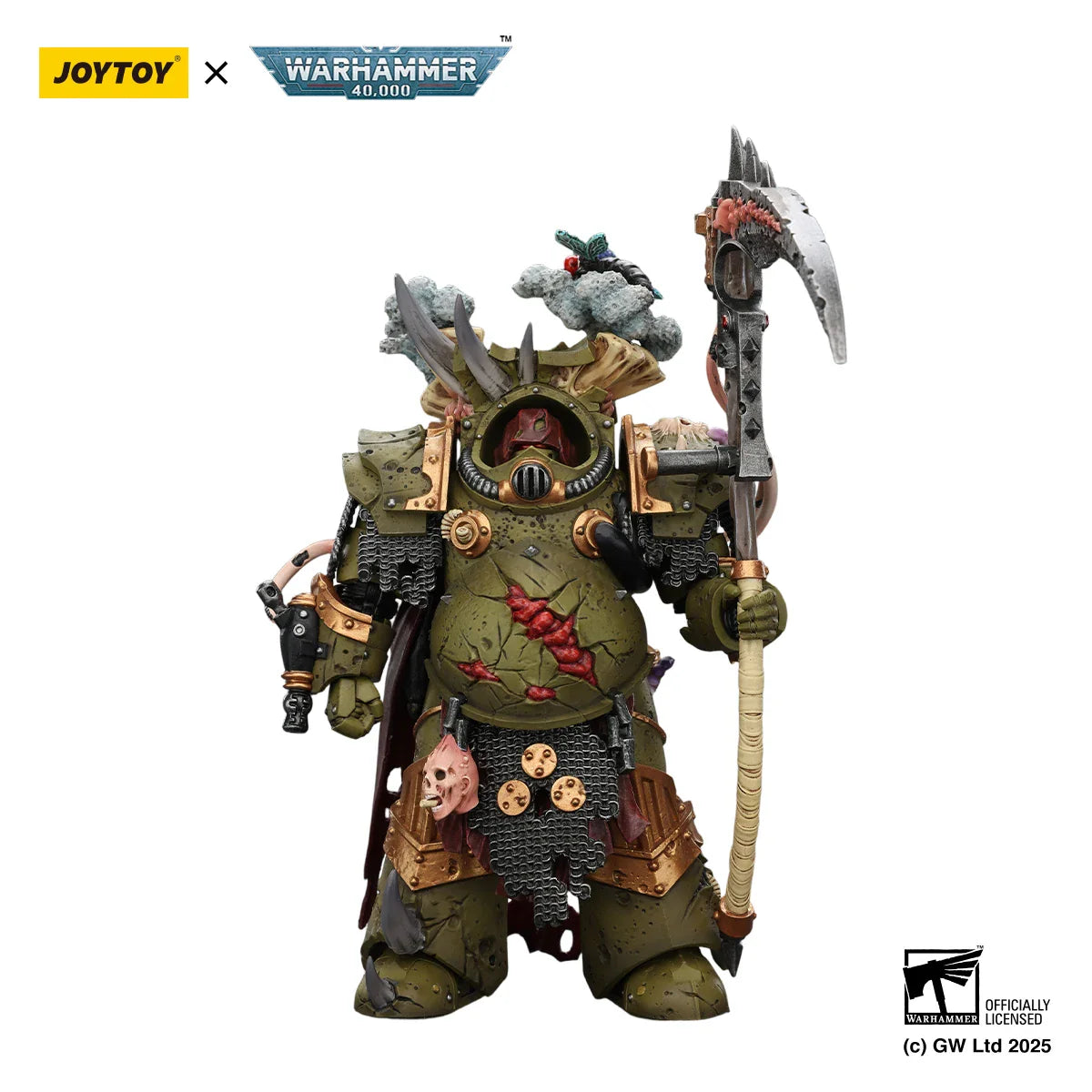 JOYTOY Warhammer 40K 1/18 Action Figure Death Guard Deathshroud Terminator 1 with Manreaper and Plaguespurter Gauntlet