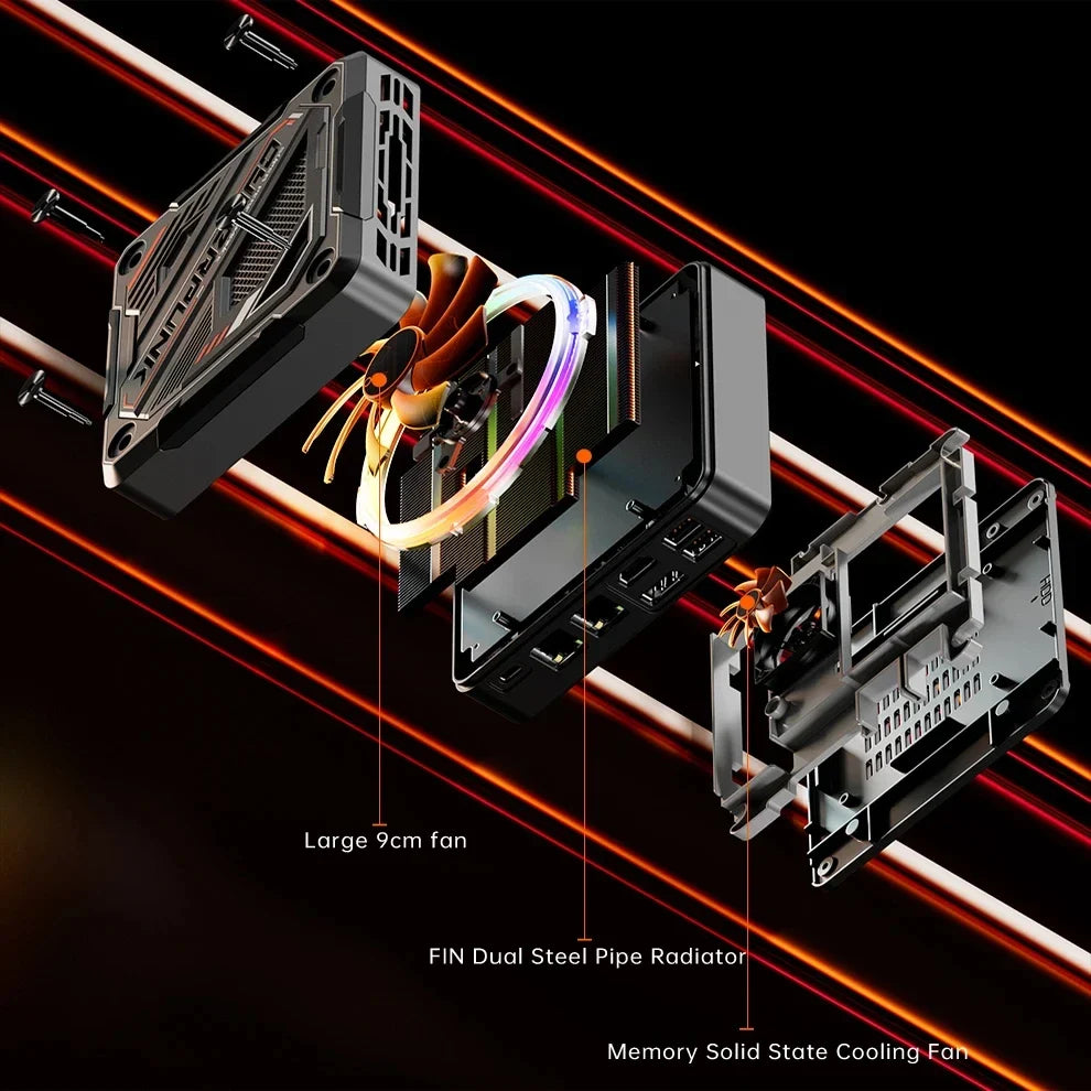 Helorpc Gaming Mini PC AMD Ryzen R7-7840HS/R7-8845HS  DDR5 M.2 NVME Support Win10/11 System  Office Desktop Computer