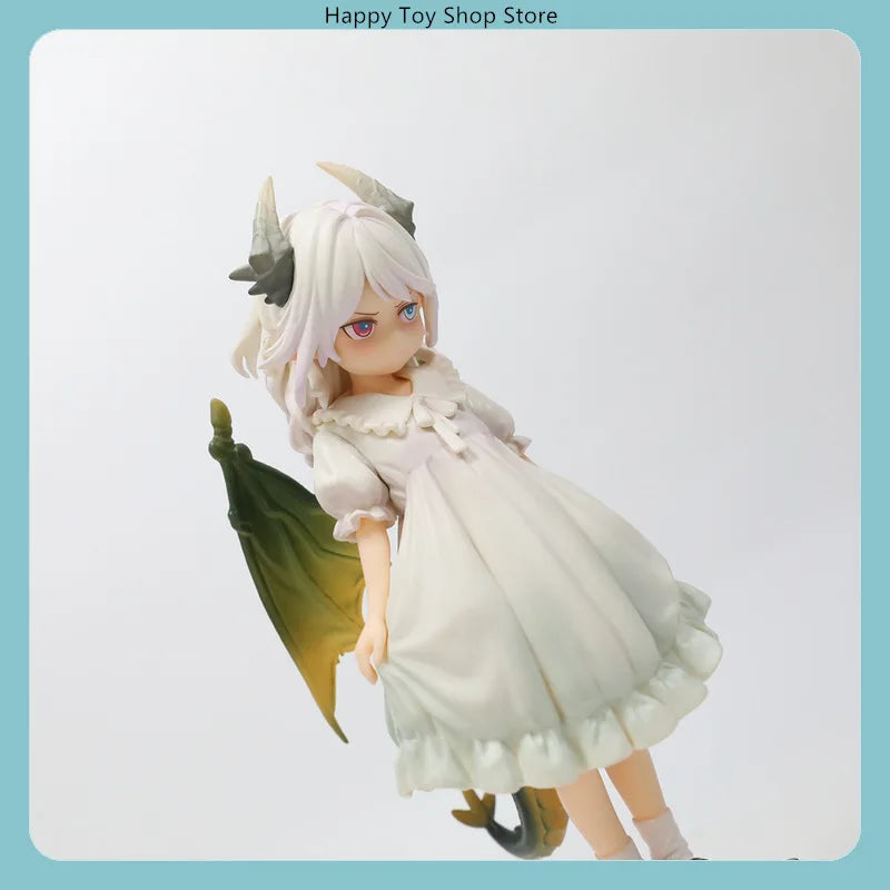18.8cm Angry Dragon Girl White Standing Pose Anime Figure Model Statue