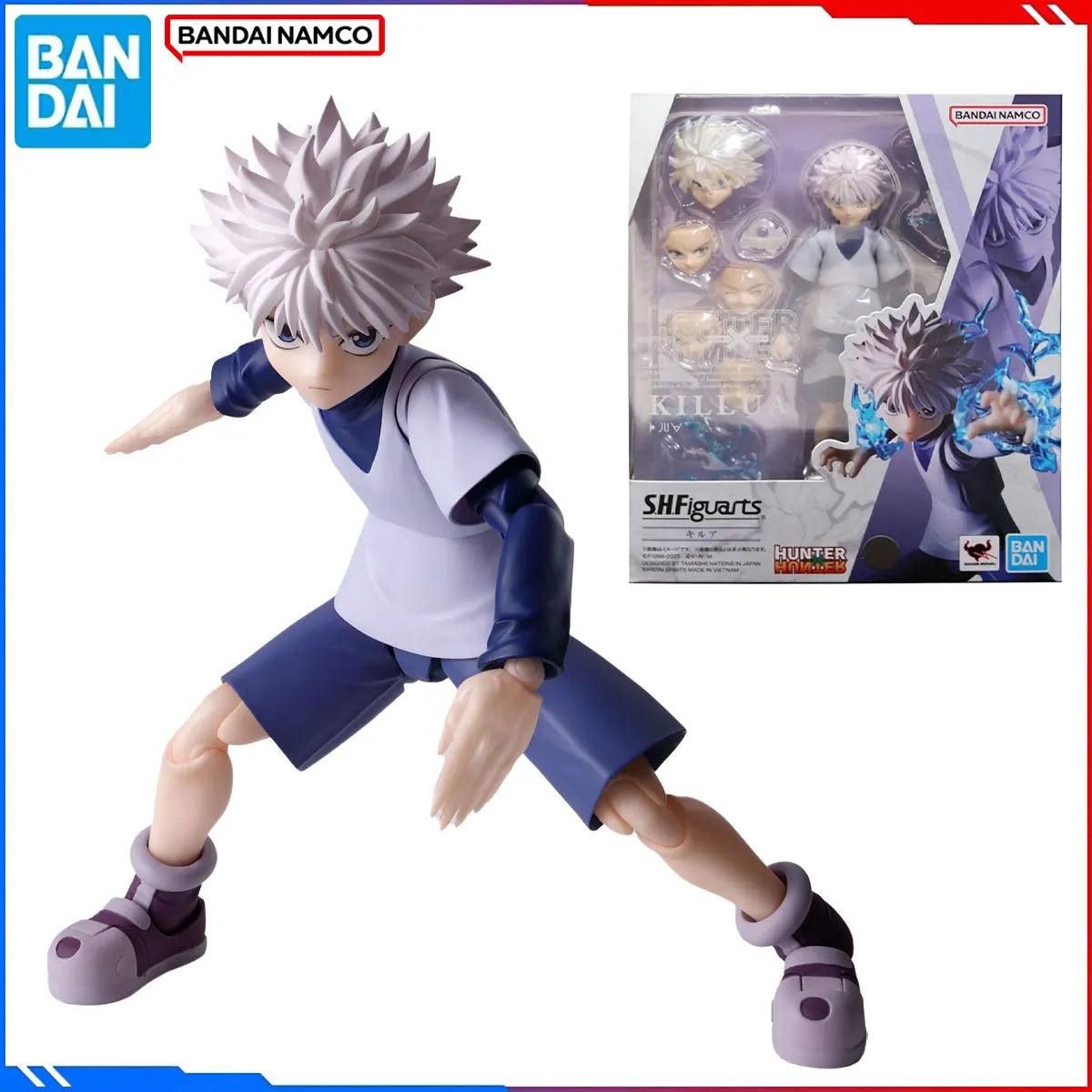 Genuine Bandai Original HUNTER HUNTER Figure Model Kits S.H.Figuarts 1/12 Anime Figures Killua Zoldyck Action Model Toys Gift