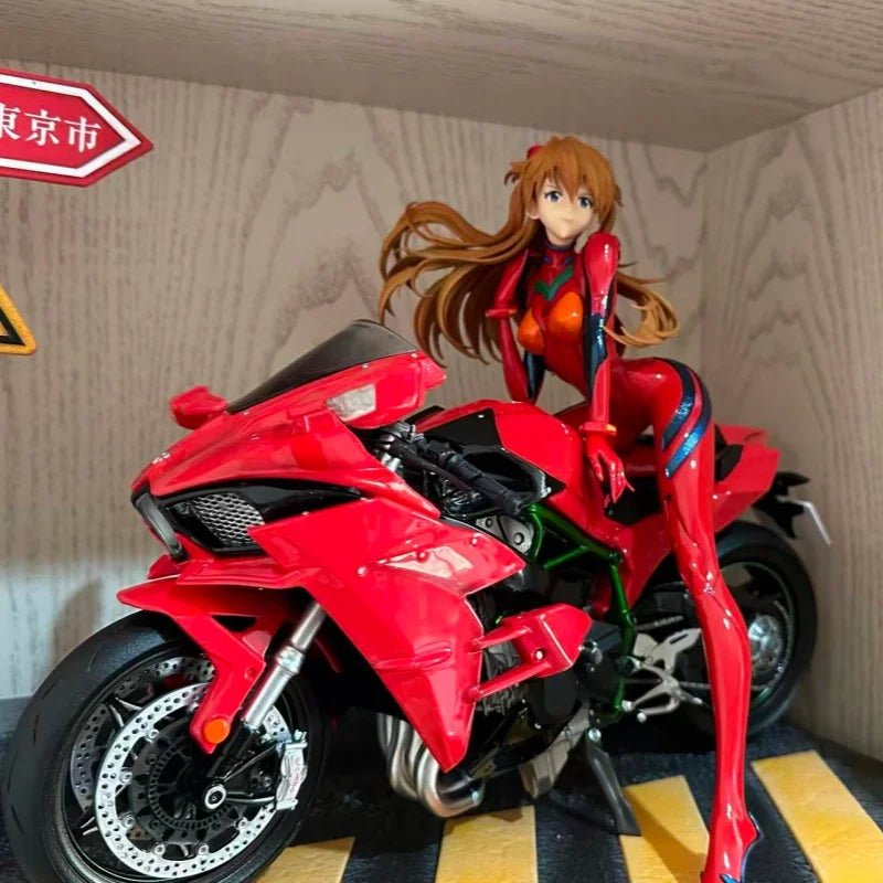 Kol Motorcycle Asuka Ayanami Anime Gk Statue Eva Figure Model Customize Cool Birthday Gift Ornaments