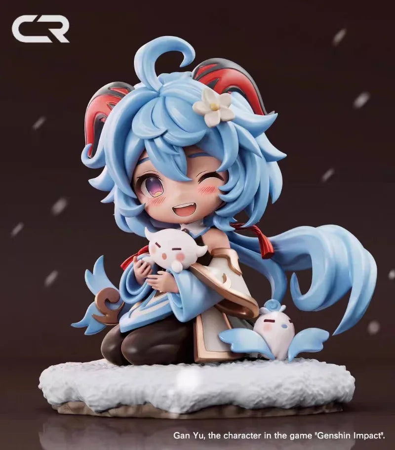 13-17CM Kamisato Ayaka Hu Tao Anime GACHA Q-version Action Figure  Ornament Holiday Gifts Ornament Action Figure Model Toys
