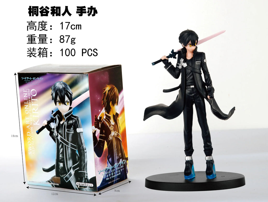 17CM Anime Sword Art Online Kirigaya Kazuto Figure War of Underworld Model Toy Gift Collection Yuuki Asuna Action Figure PVC