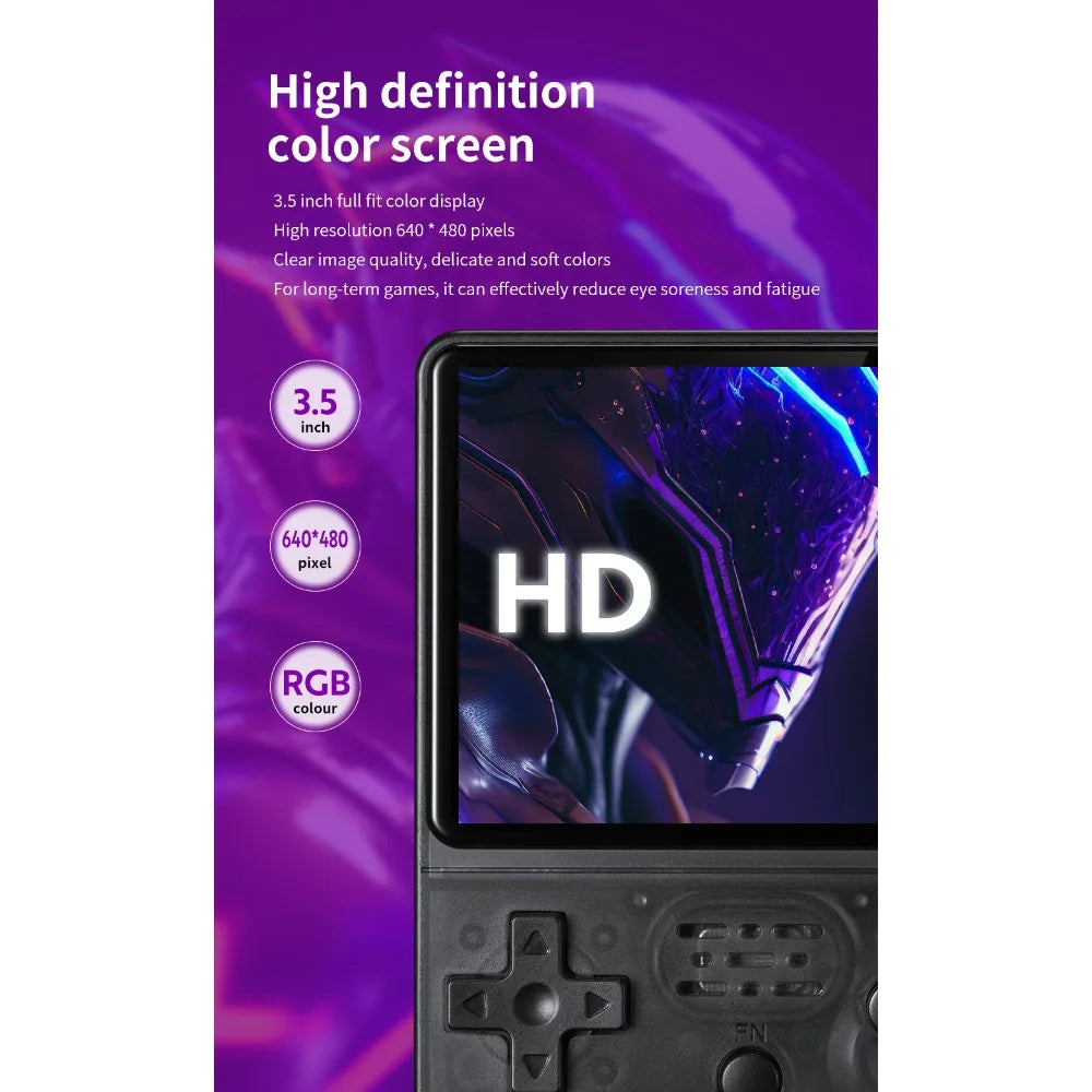 R36S Retro Handheld Video Game Console Linux System 3.5 Inch IPS Screen Gaming Device Portable Pocket Video Player 64GB 128GB
