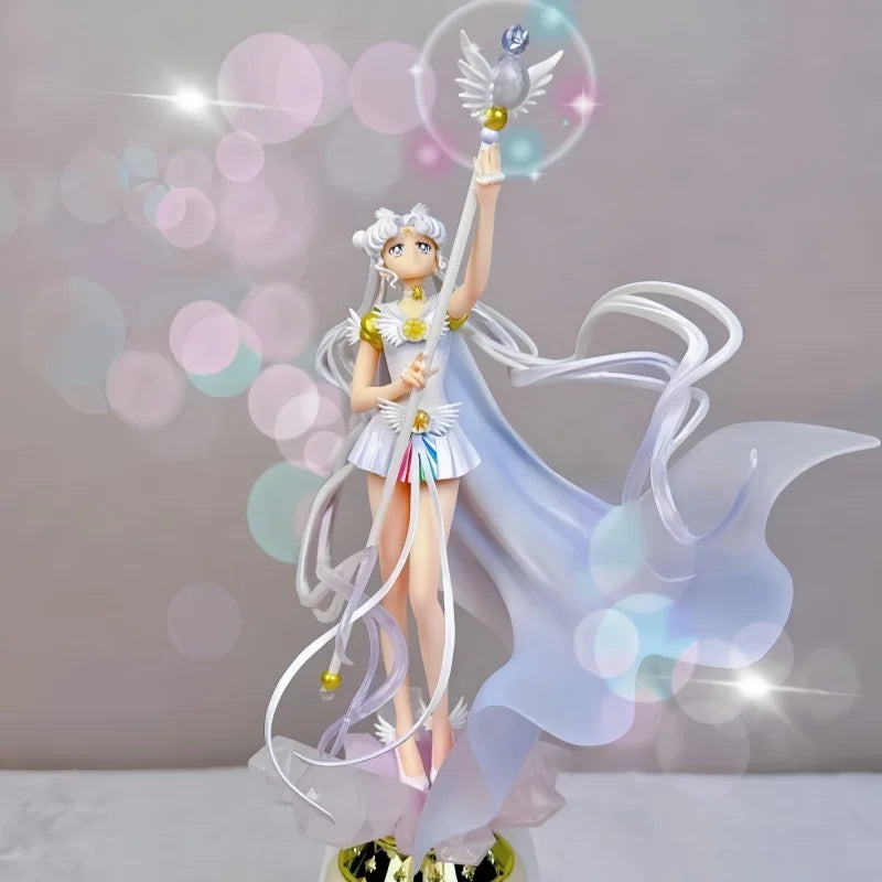 Original Bandai Anime Sailor Moon Action Figures Cosmos Darkness Calls To Light Figuartszero Chouette Collection Toys Ornament