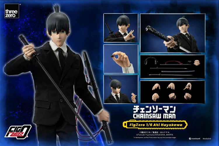 In Stock Threezer 3Z04670M0 1/6 Scale Male Soldier Chainsaw Man Hayakawa Aki Gun Demon Model Full Set 12in Action Figures Body