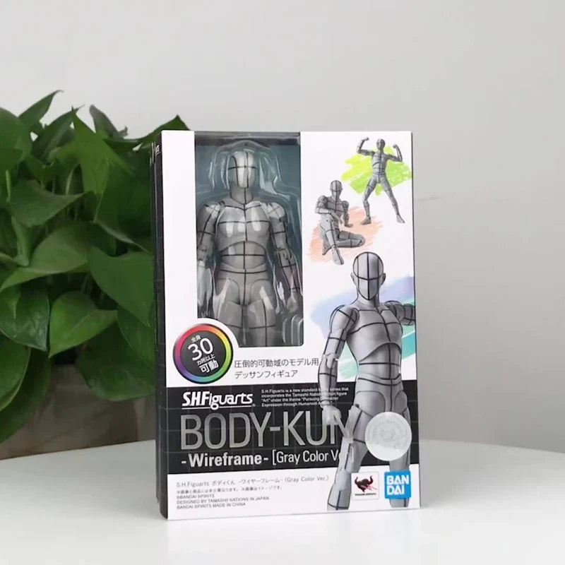 Bandai SHFiguarts B0DY-KUN Wireframe Gray Color Ver Sketch Draw Action Figure Artist Art Painting Drawing Mannequins Movable