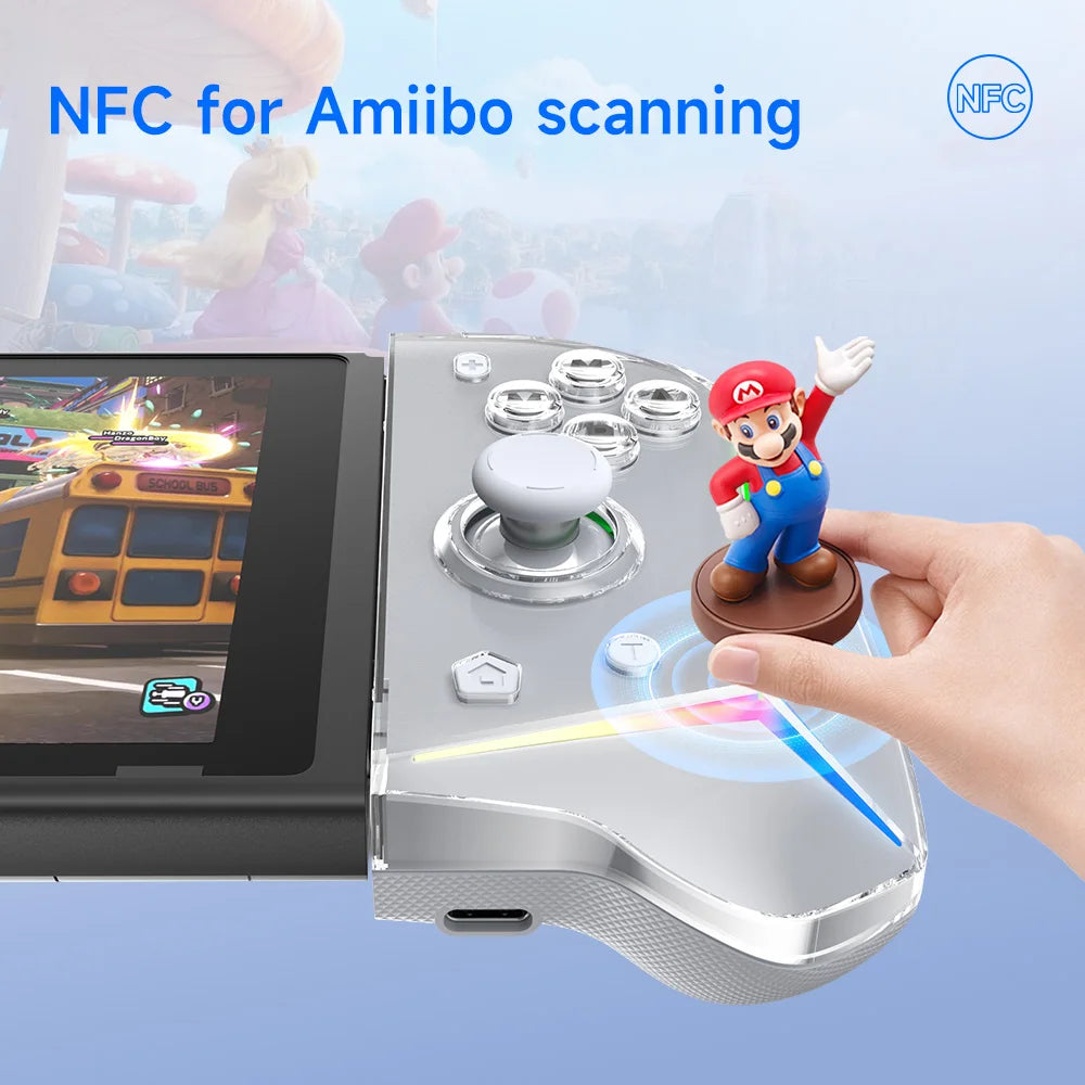 EasySMX Gyroscope Joypad Gamepad S15 RGB Controller Compatible with Nintendo Switch/OLED, Wake Up, NFC Amiibo, Hall Effect