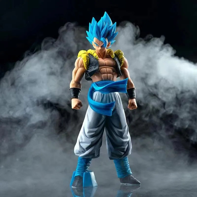 32CM Dragon Ball Super Gogeta Super Saiyan Blue Hair Standing Large Model Toy Gift Ornament Aciton Figure Collectible Doll PVC
