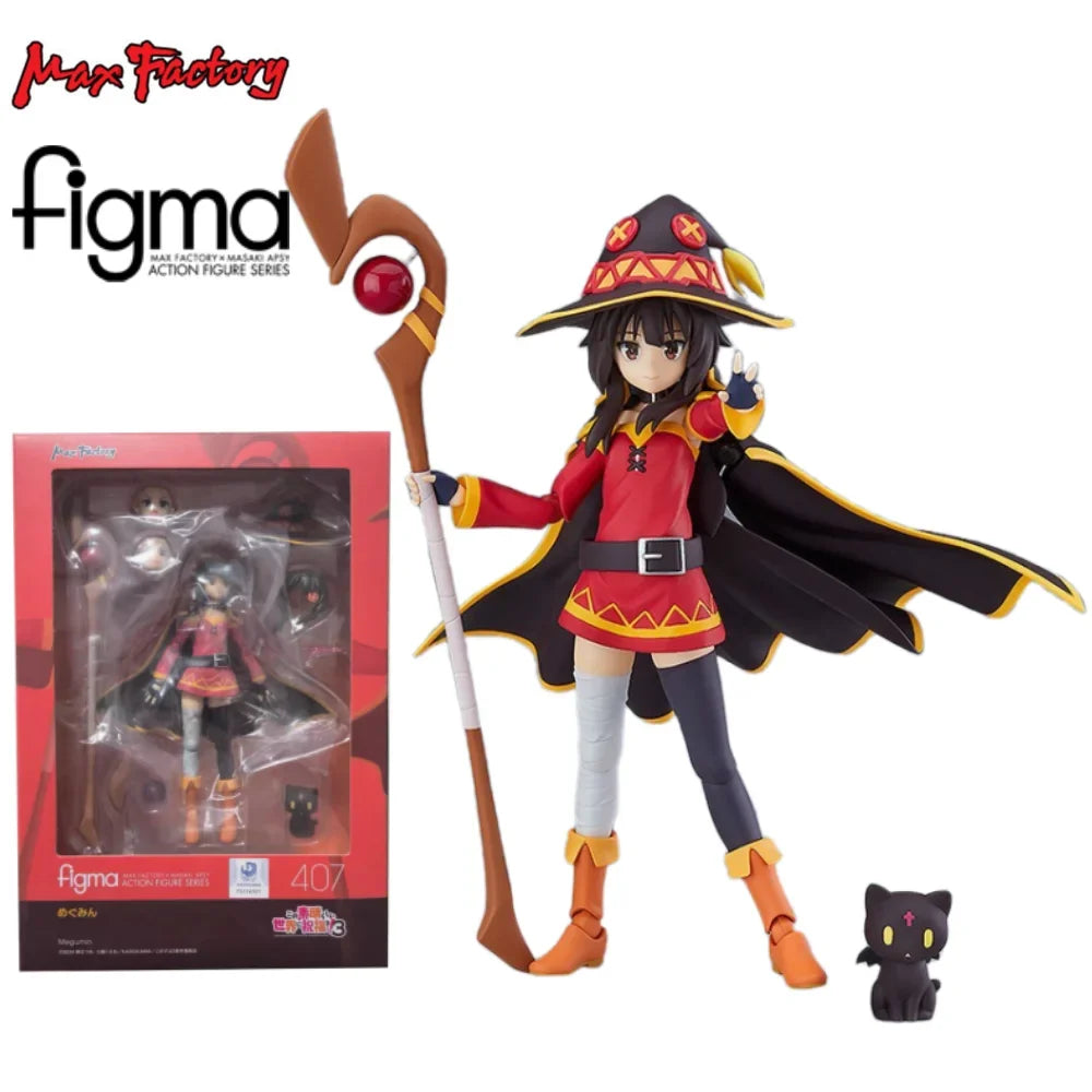 Max Factory Figma 425-Kazuma/399-Aqua/450-Darkness/407-Megumin Anime Action Figure Model Kit for Collector&Fans Multi-accessory