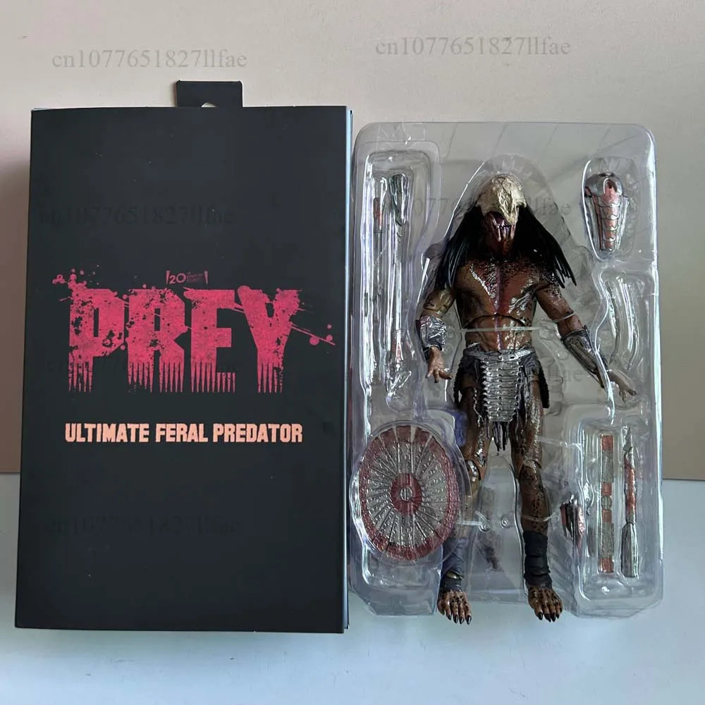 NECA Figur Prey Ultimate Feral Predator Actionfigur Modell Spielzeug Gelenkbewegliche Puppe Geburtstagsgeschenk für Freunde