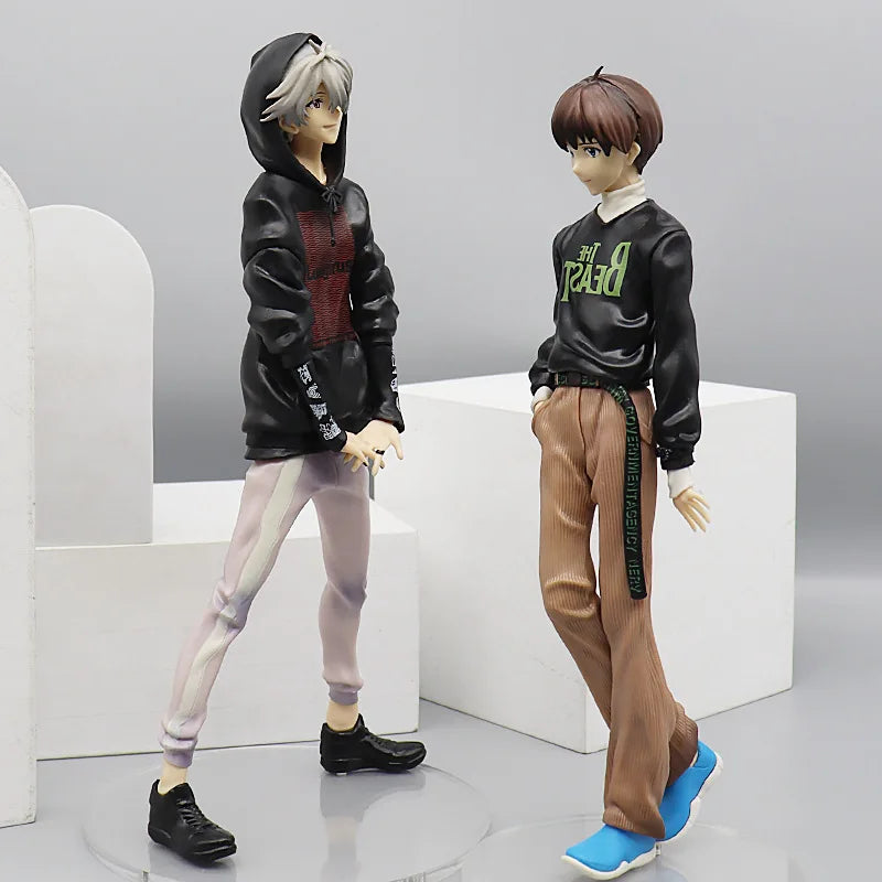 Bandai 25CM New Anime EVA Nagisa Kaworu Ikari Shinji Figure PVC Model Toys Doll Collect Ornaments Gifts